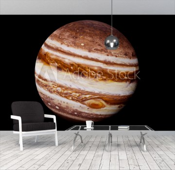 Picture of planet Jupiter isolated on black background